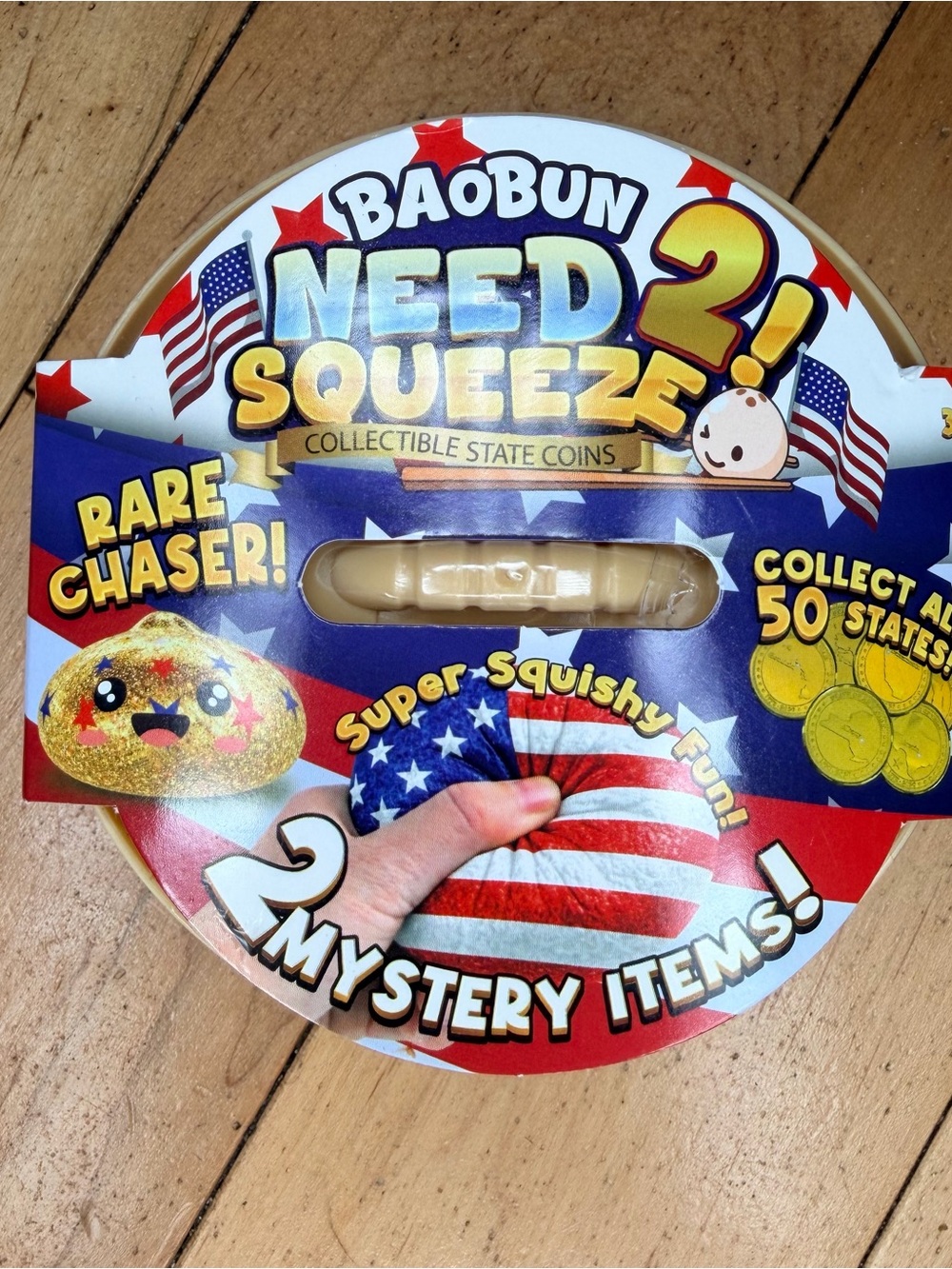 Need 2! Squeeze - Beige American Flag Squishy Toy